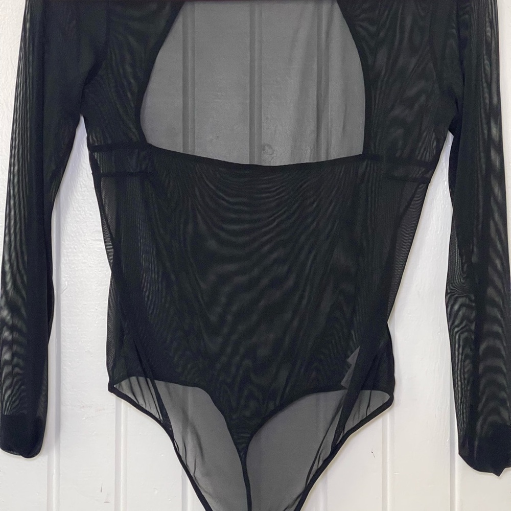 Elegant Black Sheer Bodysuit | S